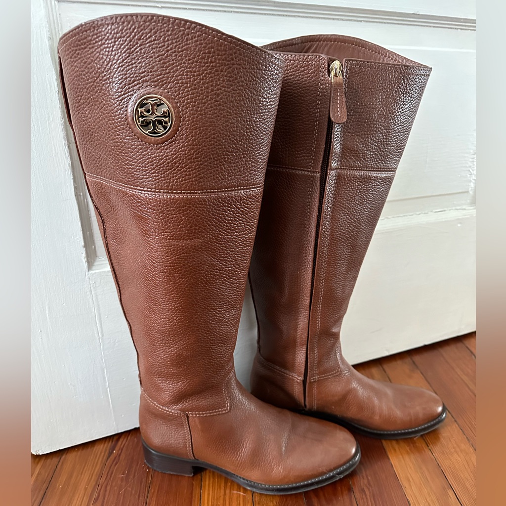 Euc Tory Burch Leather Boots Size 7.5